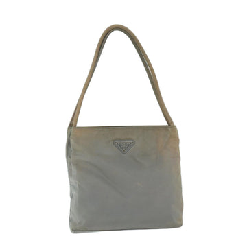 PRADA Hand Bag Nylon Gray Auth 68871