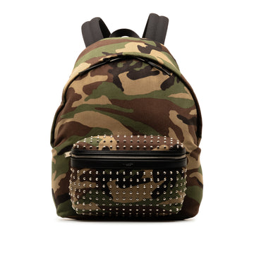 SAINT LAURENT Camouflage Studded Backpack