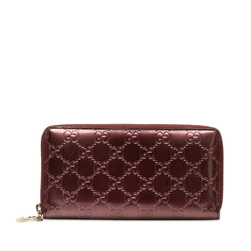 GUCCIssima Patent Zip Around Long Wallet Long Wallets