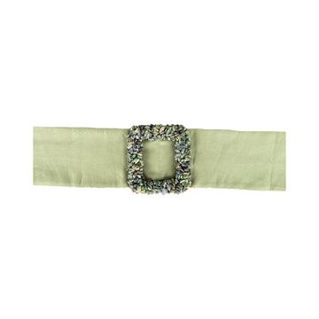 COLLECTION PRIVEE Collection Privee Green Stone Suede Belt
