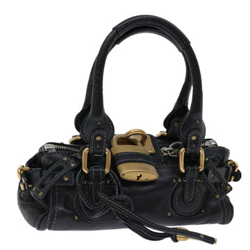 Chloe Paddington Hand Bag Leather Black Auth 70645