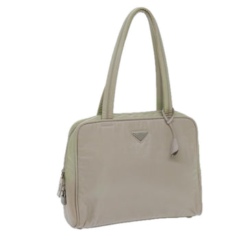 PRADA Shoulder Bag Nylon Beige Auth 71017