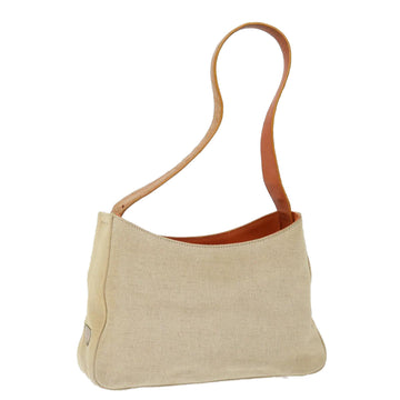 PRADA Shoulder Bag Canvas Beige Orange Auth 71062