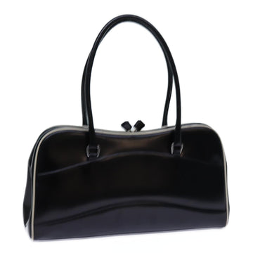PRADA Hand Bag Leather Black Auth 71493
