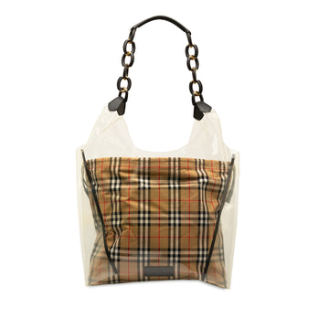 BURBERRY Plastic and House Check Shopper Tote Tote Bag