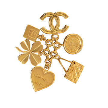 CHANEL Icon Charms Pin Brooch Costume Brooch