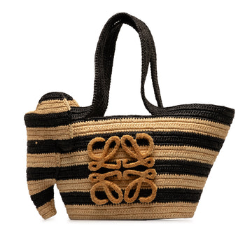 LOEWE x Paula's Ibiza Elephant Small Anagram Striped Basket Tote Tote Bag