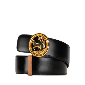 Hermes Horse Tree Emblem Leather Belt