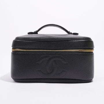 Chanel Coco Mark Vanity Bag Black Caviar Leather