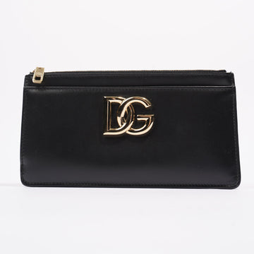 Dolce and Gabbana Long Wallet Black / Gold Calfskin Leather