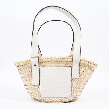 Loewe Small Basket Bag Natural / White Raffia