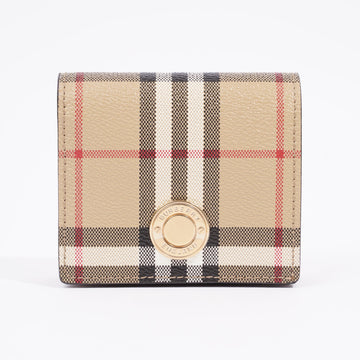 Burberry Small Check Bifold Wallet Archive Beige Coated Canvas