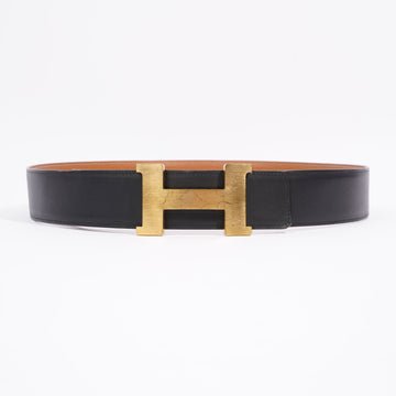 Hermes Constance H Belt Black / Tan Leather 100cm 40