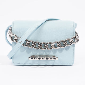Alexander McQueen Four Ring Chain Light Blue Leather