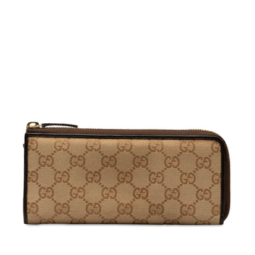 GUCCI GG Canvas Zip Around Long Wallet Long Wallets
