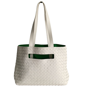 BOTTEGA VENETA Bottega Veneta Bottega Veneta woven maxi shopper bag in white leather