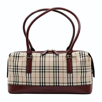 BURBERRY Burberry Burberry shoulder bag in burgundy check canvas and leather