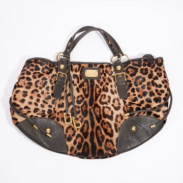 Dolce and Gabbana Tote Bag Leopard Pony Hair