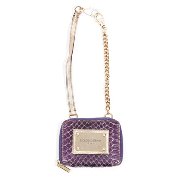 Dolce and Gabbana Coin Purse Purple Python