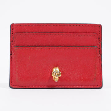 Alexander McQueen Skull Card Holder Red Leather