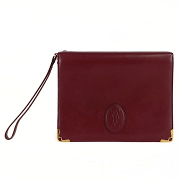 CARTIER Cartier Cartier clutch bag with burgundy leather handle
