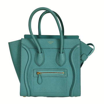 CELINE Celine Celine Luggage Micro handbag in turquoise calfskin