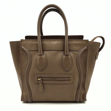 CELINE Celine Celine Luggage Micro handbag in dove-grey leather