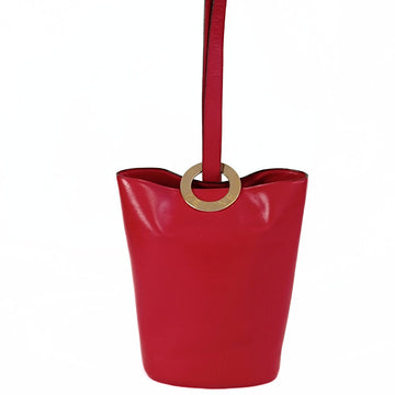 CELINE Celine Celine bucket shoulder bag in red leather