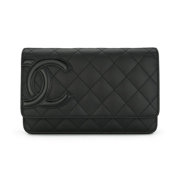 Chanel Wallet On Chain Cambon Black Calfskin Silver Hardware 2014