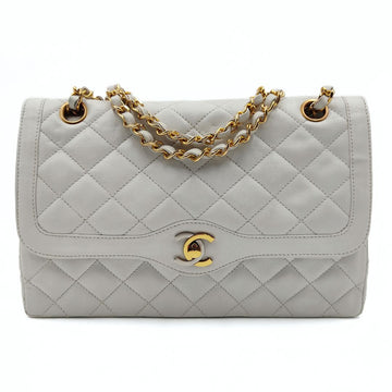CHANEL Chanel Chanel Timeless Classic Paris Limited bag in white leather double flap