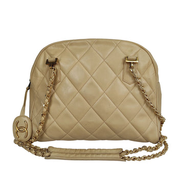 CHANEL Chanel Chanel shoulder bag in beige matelasse leather from the 80s