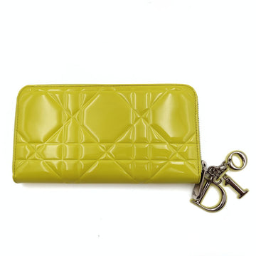 DIOR Dior Christian Dior Lady Dior wallet in yellow patent leather
