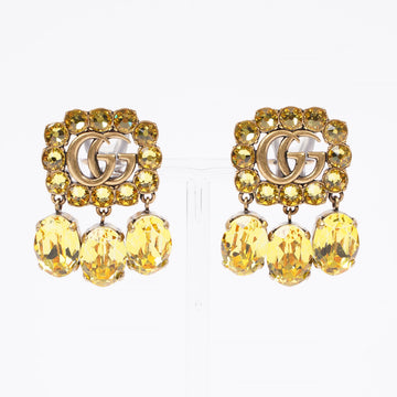Gucci Yellow Crystal Clip On Earrings Yellow / Gold Base Metal