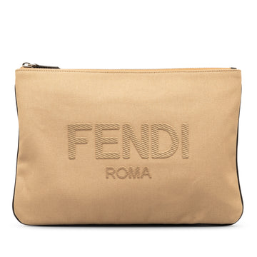 FENDI Canvas Roma Clutch Clutch Bag