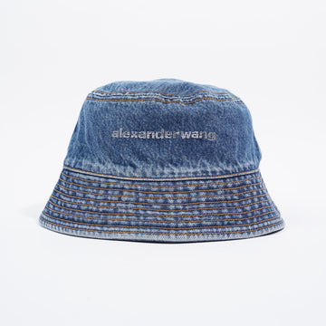 Alexander Wang Womens Denim Bucket Hat Blue Cotton