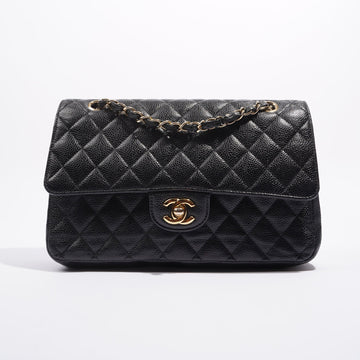Chanel Womens Classic Flap Black Caviar Medium
