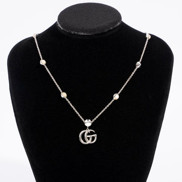 Gucci Mother of Pearl GG Necklace Sterling Silver