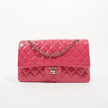 Chanel Womens Classic Flap Patent Pink Medium