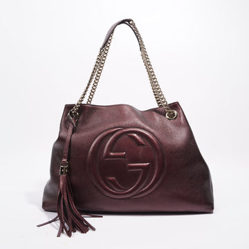 Gucci Womens Soho Chain Bag Purple Leather