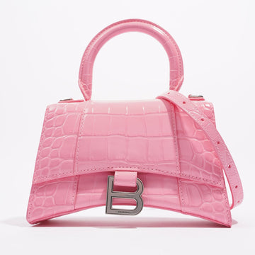 Balenciaga Hourglass Handbag Pink Leather XS