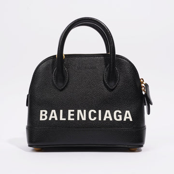 Balenciaga Womens Ville Black Leather XXS