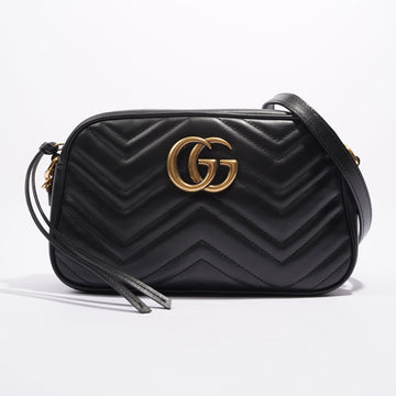 Gucci Womens Marmont Zip Black Matelasse Leather Small