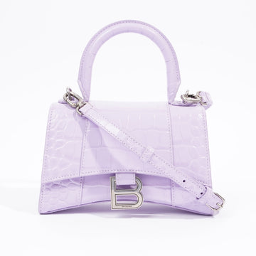 Balenciaga Hourglass Bag Lilac Leather XS