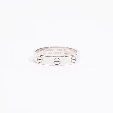 Cartier Womens Mini Love Ring 18K White Gold 51