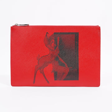 Givenchy Bambi Clutch Red / Black Leather