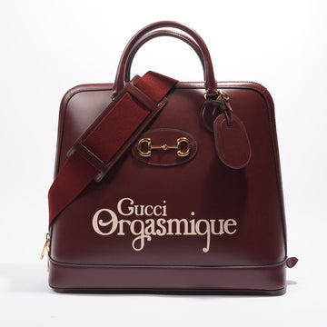 Gucci 1955 Horsebit Duffle Bag Burgundy Leather OS