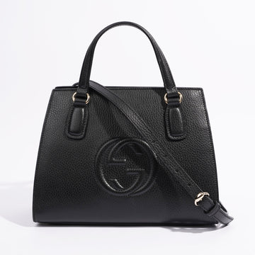Gucci Womens Soho Tote Bag Black Leather Small