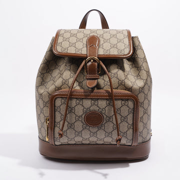 Gucci Womens GG Supreme Backpack Brown
