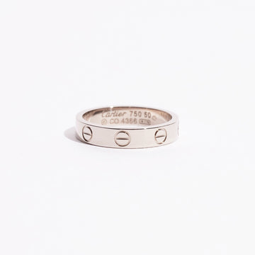 Cartier Womens Mini Love Ring 18K White Gold 50