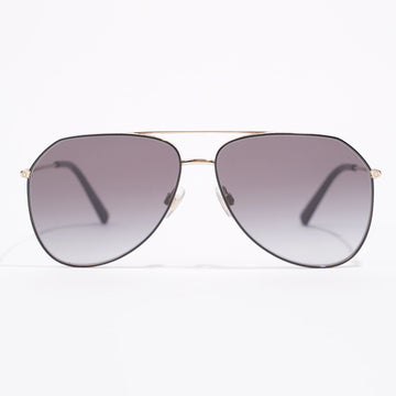 Dolce & Gabbana Aviator Sunglasses Golden Finish Black Acetate / Base Metal 140